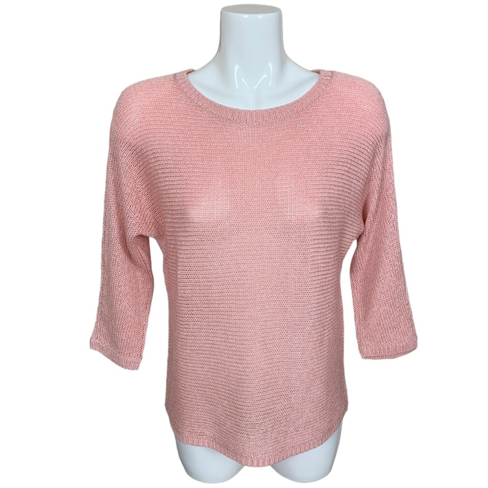 Chico’s Pink 3/4 Dolman Sleeve Knit Sweater Size 1/Medium